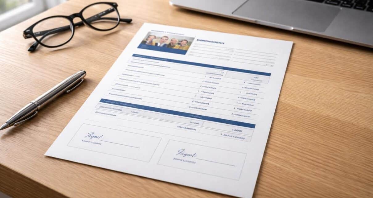 téléchargez un modèle de facture de commission d'agent immobilier simple et professionnel, conçu pour faciliter la gestion de vos paiements et transactions.