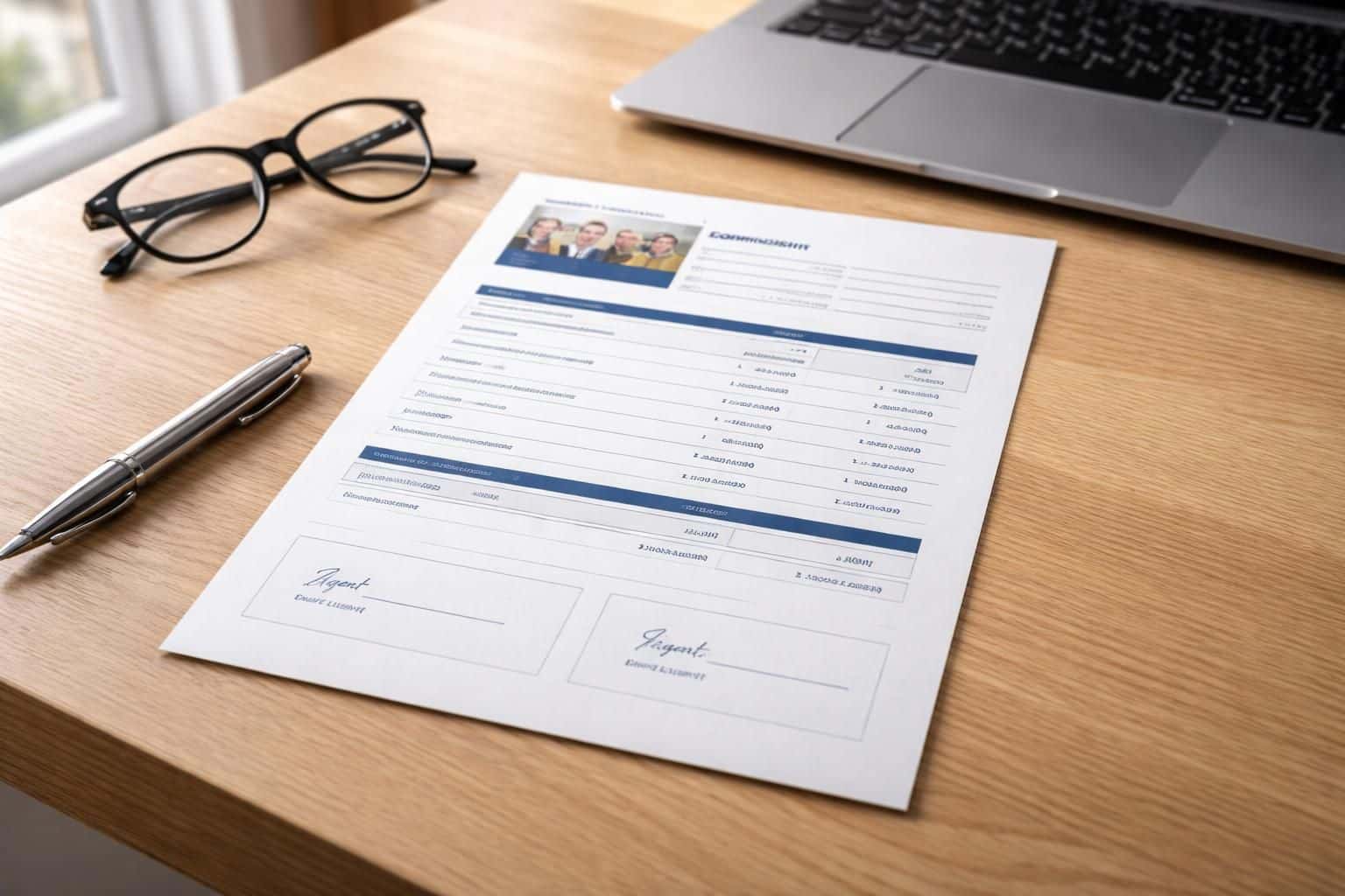 téléchargez un modèle de facture de commission d'agent immobilier simple et professionnel, conçu pour faciliter la gestion de vos paiements et transactions.