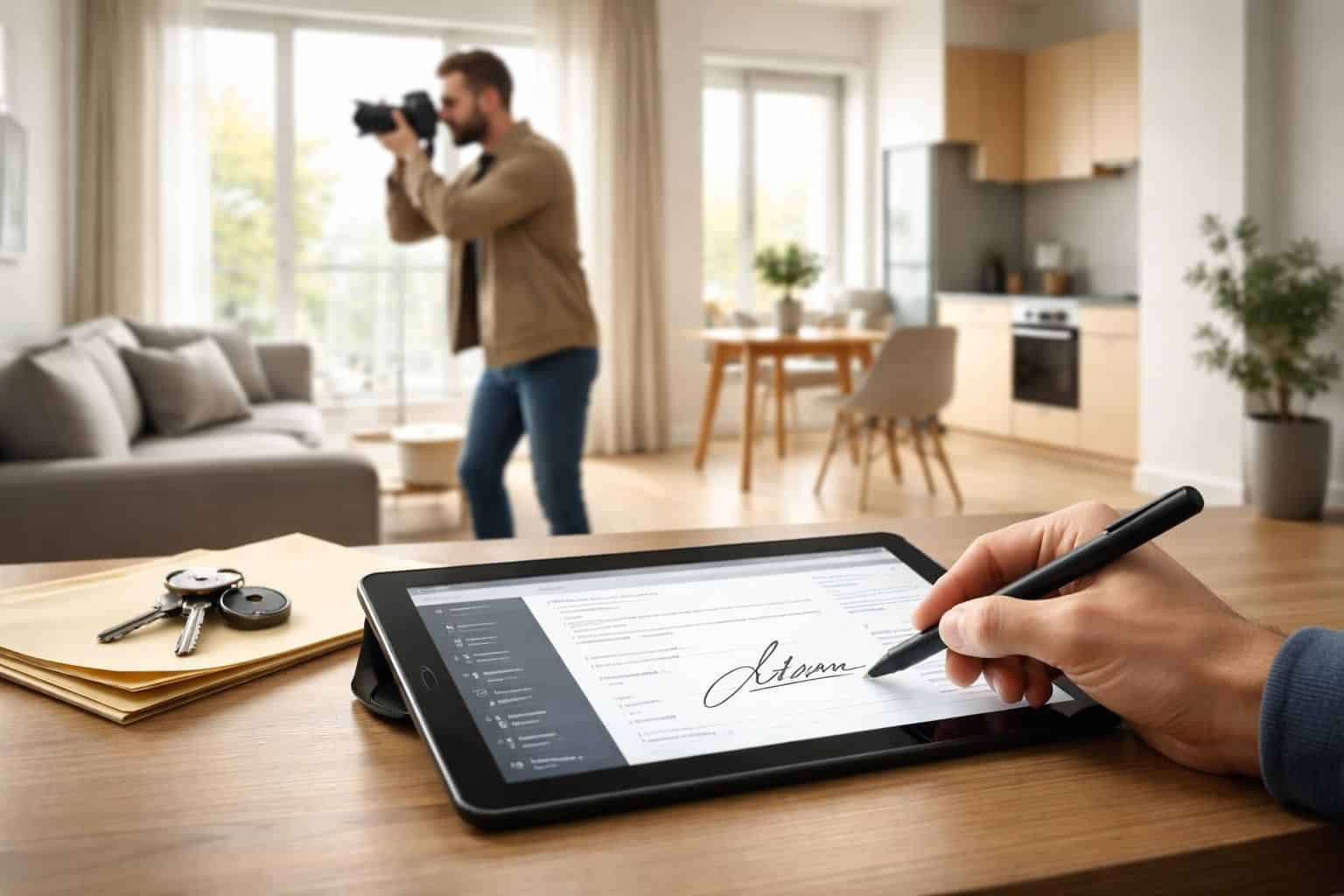 découvrez la méthode efficace pour réaliser un état des lieux de location avec photos et signature numérique sur tablette samsung, simplifiant le processus pour locataires et propriétaires.